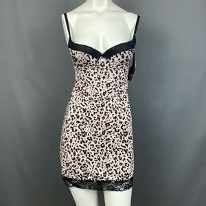 NWT Pink/Black Leopard Print Chemise